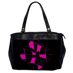 Pink Abstract Flower Office Handbags by Valentinaart