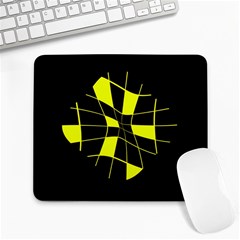 Yellow Abstract Flower Large Mousepads by Valentinaart