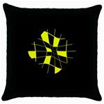 Yellow abstract flower Throw Pillow Case (Black) Front