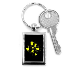 Yellow Abstract Flower Key Chains (rectangle) 