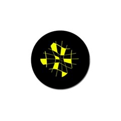 Yellow Abstract Flower Golf Ball Marker