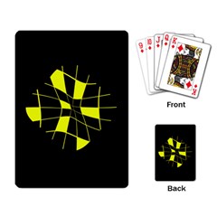 Yellow Abstract Flower Playing Card