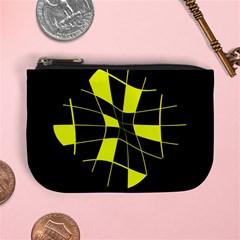 Yellow Abstract Flower Mini Coin Purses by Valentinaart