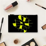 Yellow abstract flower Cosmetic Bag (Small)  Front