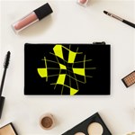 Yellow abstract flower Cosmetic Bag (Small)  Back