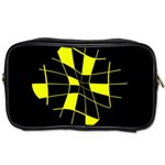 Yellow abstract flower Toiletries Bags Front