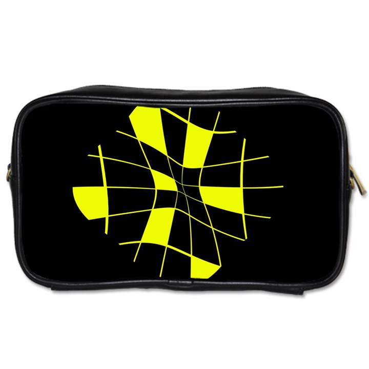 Yellow abstract flower Toiletries Bags