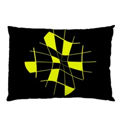 Yellow Abstract Flower Pillow Case (two Sides) by Valentinaart