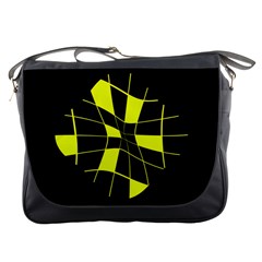 Yellow Abstract Flower Messenger Bags by Valentinaart