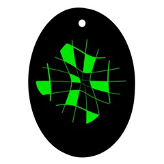 Green abstract flower Ornament (Oval) 