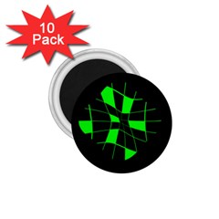 Green abstract flower 1.75  Magnets (10 pack) 