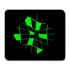 Green abstract flower Large Mousepads