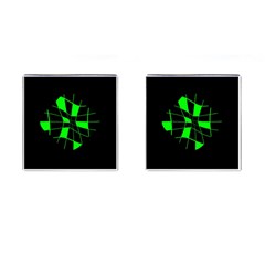 Green abstract flower Cufflinks (Square)