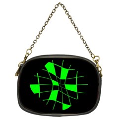 Green abstract flower Chain Purses (One Side) 