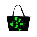 Green abstract flower Shoulder Handbags Front