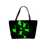 Green abstract flower Shoulder Handbags Back