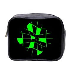 Green abstract flower Mini Toiletries Bag 2-Side