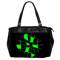 Green abstract flower Office Handbags (2 Sides) 