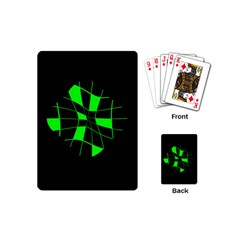 Green abstract flower Playing Cards (Mini) 