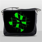 Green abstract flower Messenger Bags Front