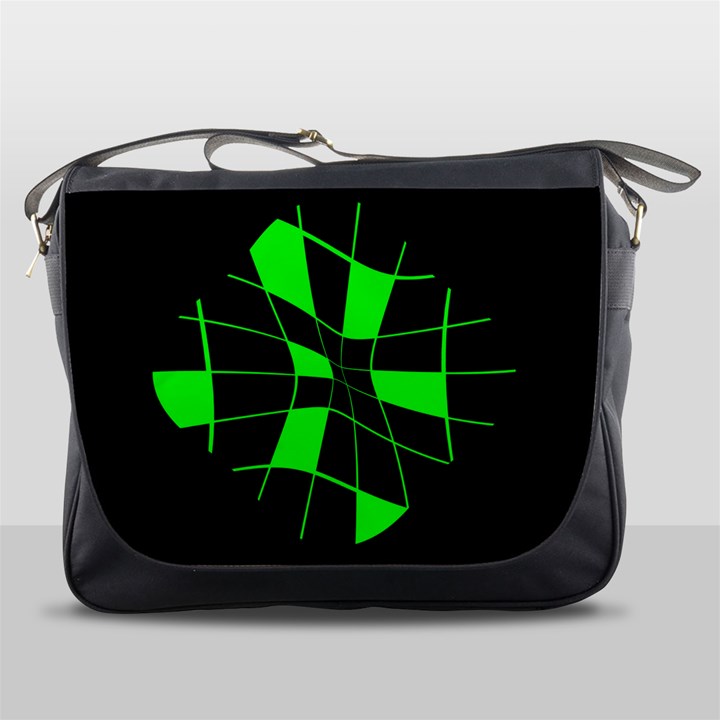 Green abstract flower Messenger Bags