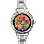 Colorful circle  Round Italian Charm Watch Front