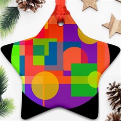 Colorful Circle  Ornament (star) 