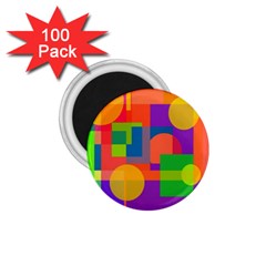 Colorful Circle  1 75  Magnets (100 Pack) 