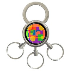 Colorful Circle  3-ring Key Chains