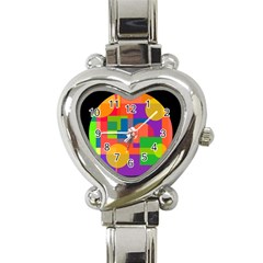 Colorful Circle  Heart Italian Charm Watch by Valentinaart