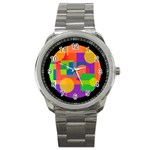 Colorful circle  Sport Metal Watch Front