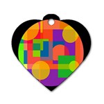 Colorful circle  Dog Tag Heart (Two Sides) Front