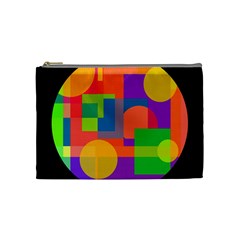 Colorful Circle  Cosmetic Bag (medium)  by Valentinaart