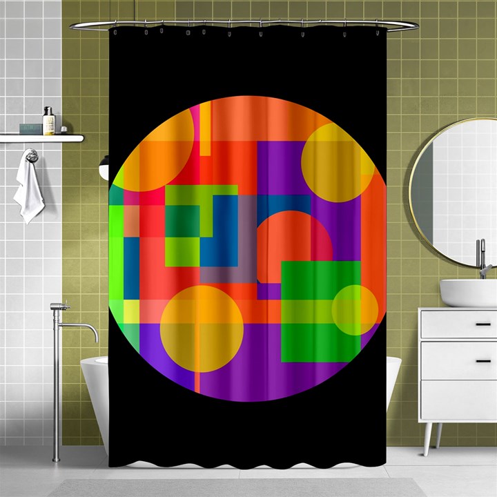 Colorful circle  Shower Curtain 48  x 72  (Small) 