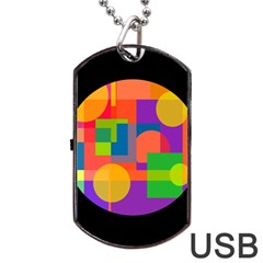 Colorful Circle  Dog Tag Usb Flash (one Side)