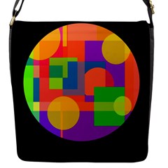 Colorful Circle  Flap Messenger Bag (s) by Valentinaart