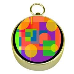 Colorful Circle  Gold Compasses