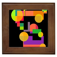 Colorful Abstraction Framed Tiles by Valentinaart