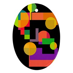 Colorful Abstraction Ornament (oval) 