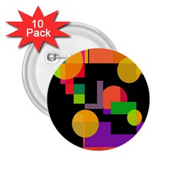 Colorful Abstraction 2 25  Buttons (10 Pack) 