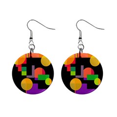 Colorful Abstraction Mini Button Earrings