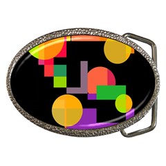 Colorful Abstraction Belt Buckles by Valentinaart