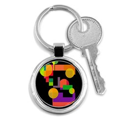 Colorful Abstraction Key Chains (round) 