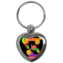 Colorful Abstraction Key Chains (heart)  by Valentinaart