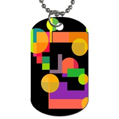 Colorful Abstraction Dog Tag (two Sides) by Valentinaart