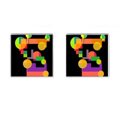 Colorful Abstraction Cufflinks (square) by Valentinaart