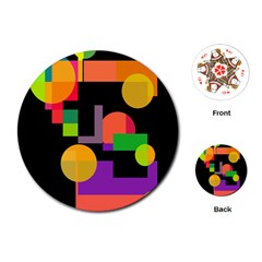 Colorful Abstraction Playing Cards (round) 