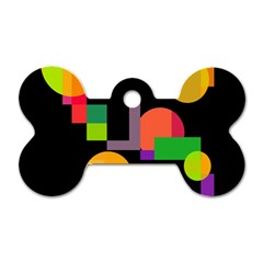 Colorful Abstraction Dog Tag Bone (one Side)