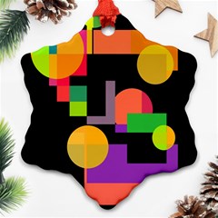 Colorful Abstraction Snowflake Ornament (2-side)