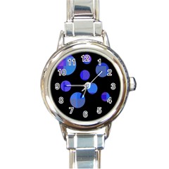 Blue Circles  Round Italian Charm Watch